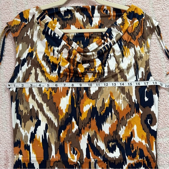 Tory Burch 100% Silk Ikat Multicolor Sleeveless Midi Dress Size Medium - Picture 6 of 10